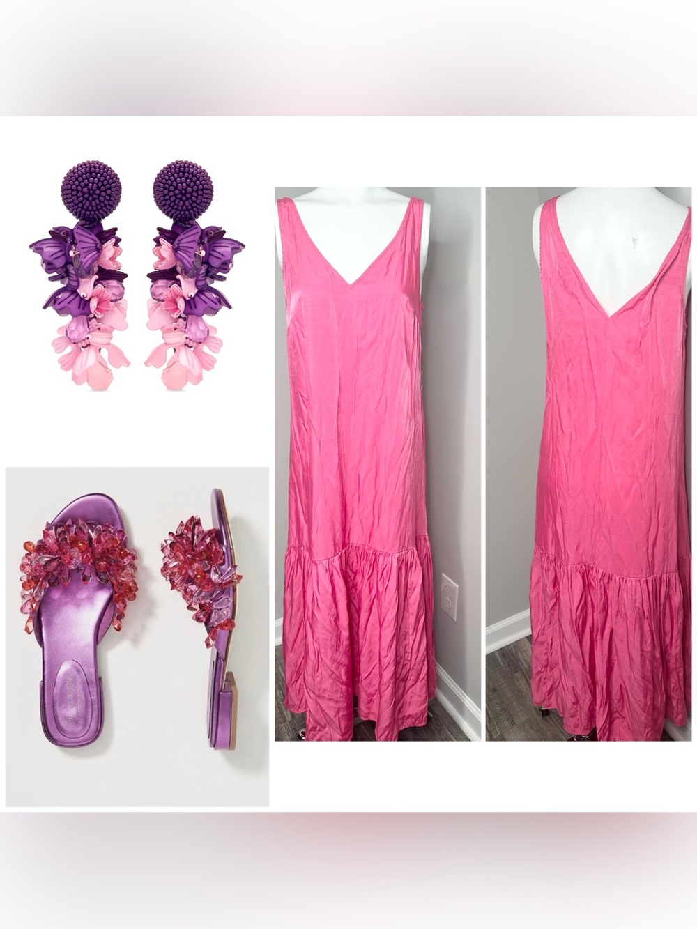 H&M Pink Maxi Dress- 4-6 -preloved